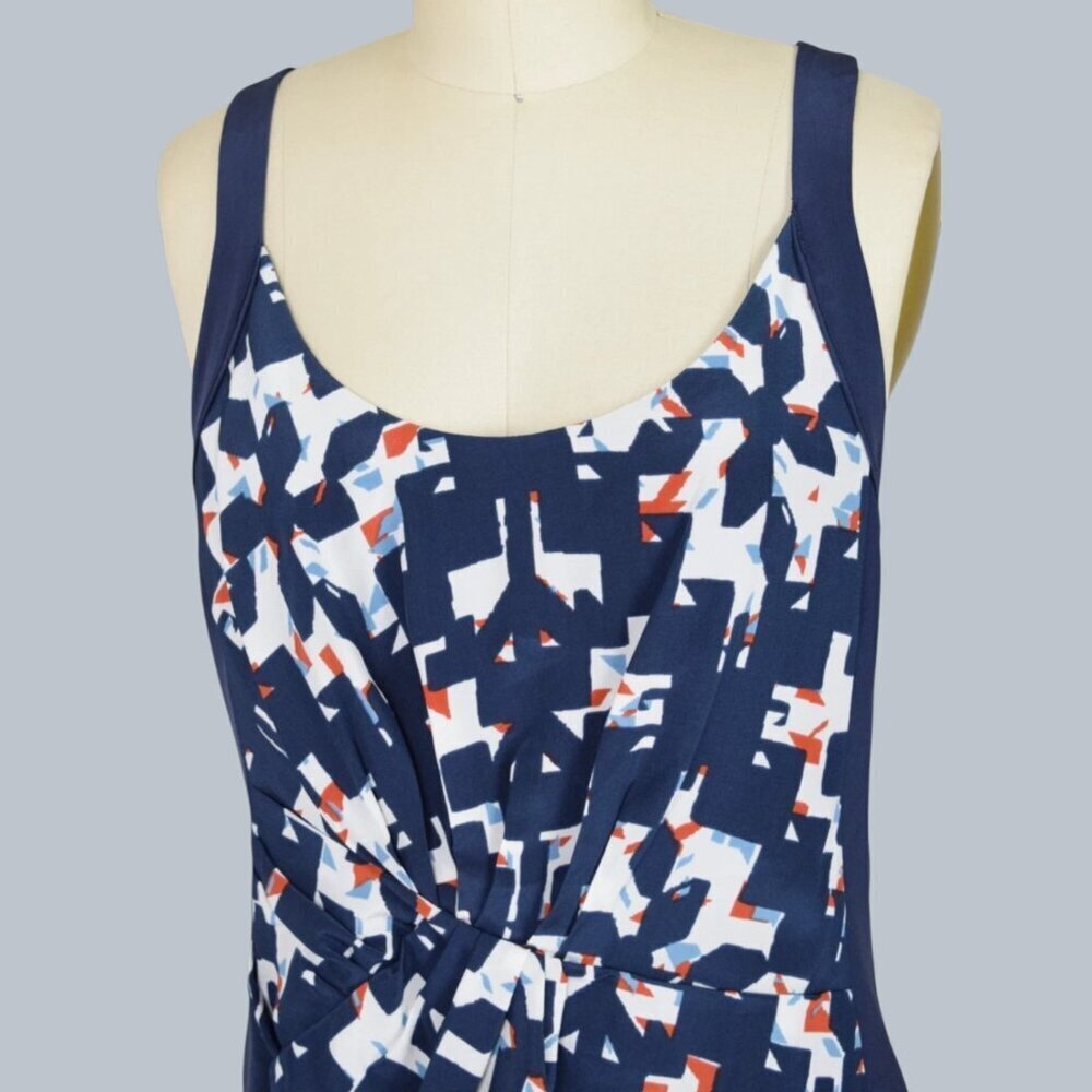 REBECCA MINKOFF SILK JOSHUA ABSTRACT SLEEVELESS TANK MINI DRESS - Picture 4 of 11